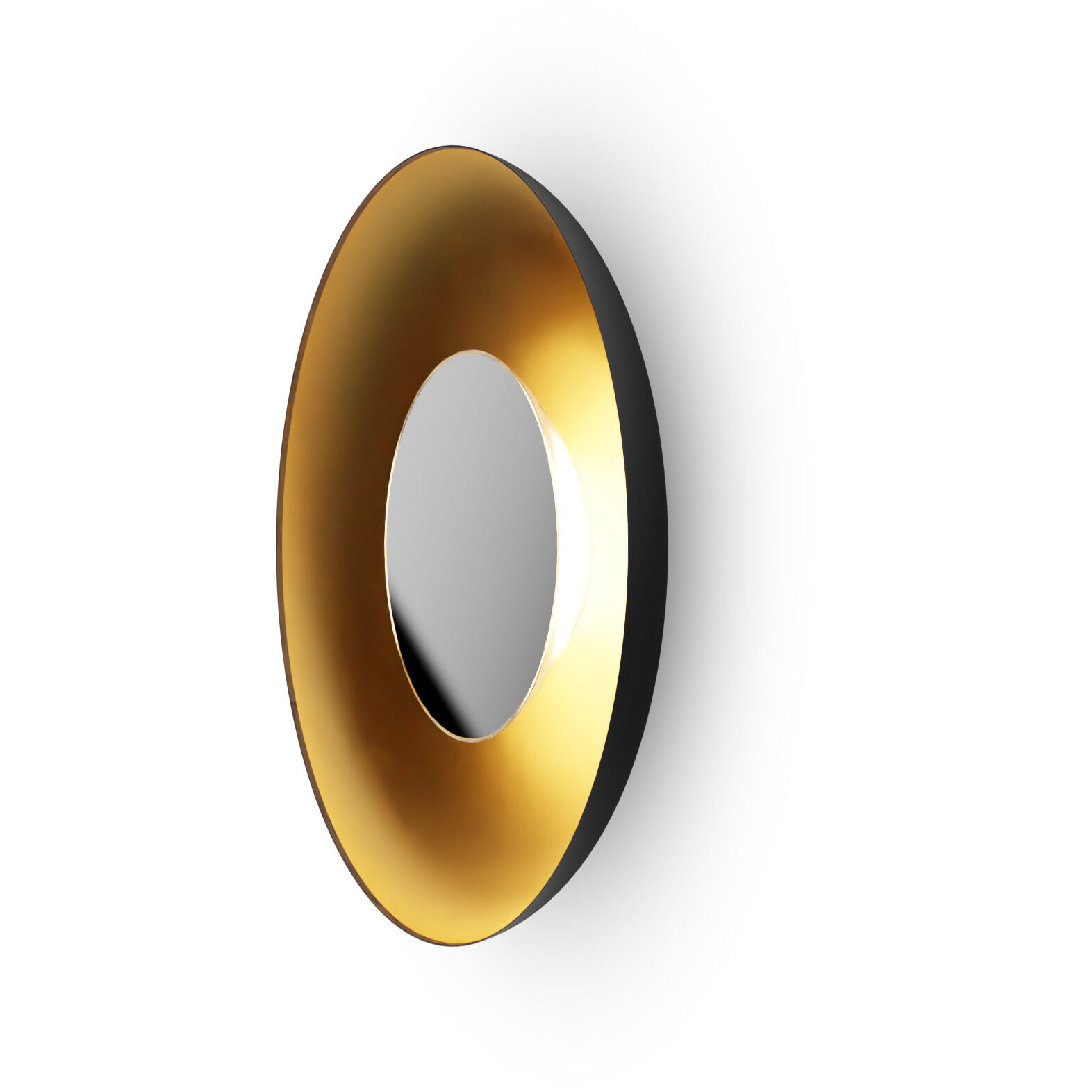 Ramen LED 24 inch Chrome and Matte Black with Gold Interior ADA Wall Sconce/Pendant Wall Light, Hardwire